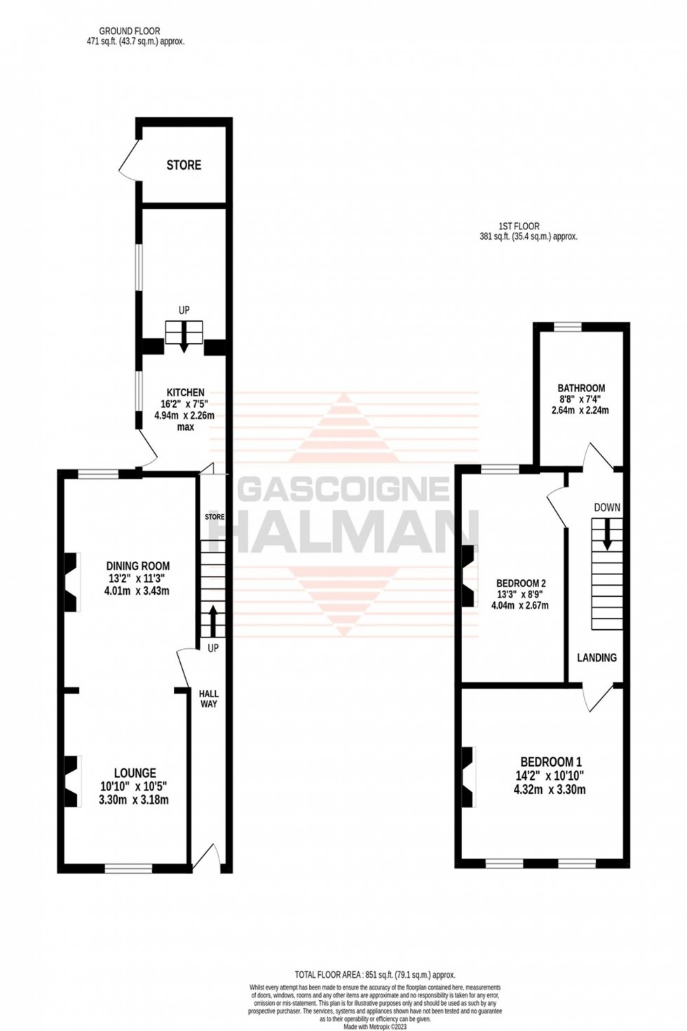 Floorplan for Glebelands Road, Sale, M33