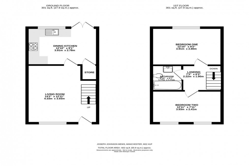 Floorplan for Joseph Johnson Mews, Manchester, M22