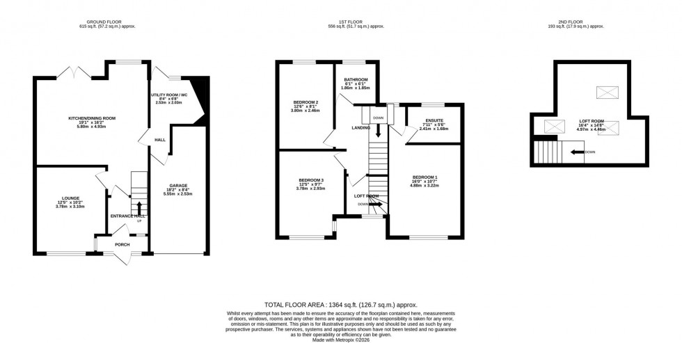 Floorplan for Brookside Avenue, Poynton, SK12