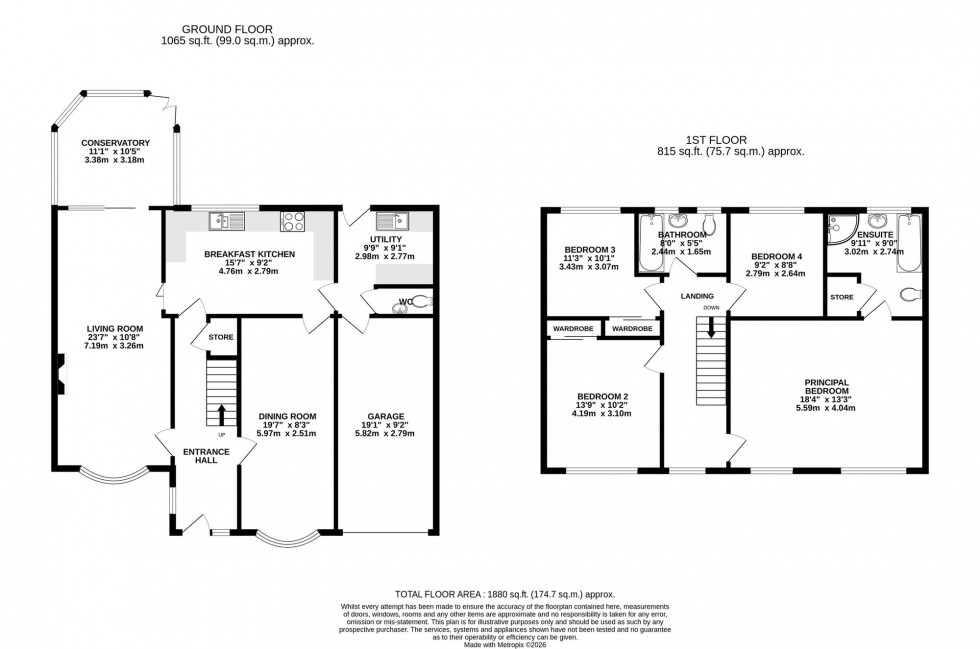 Floorplan for Cornwell Close, Wilmslow, SK9