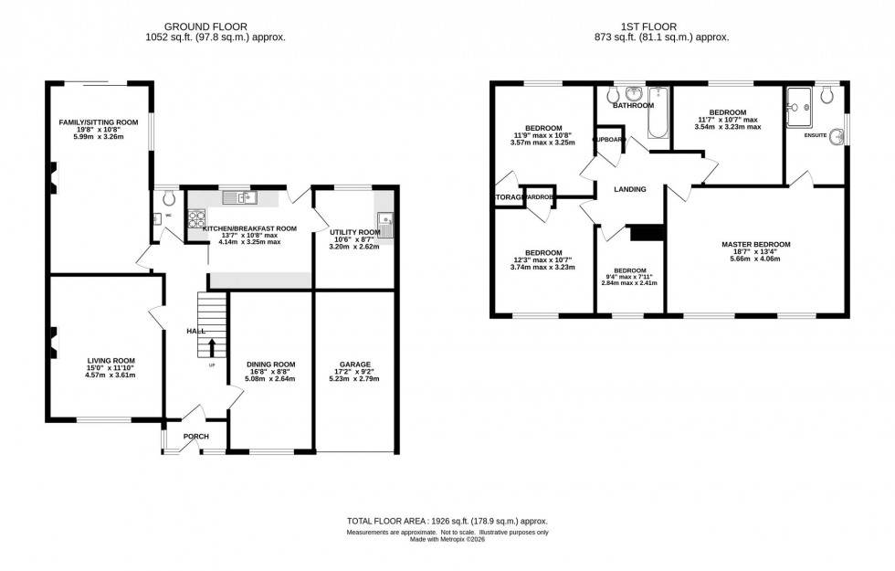Floorplan for Alderley Close, Sandbach, CW11