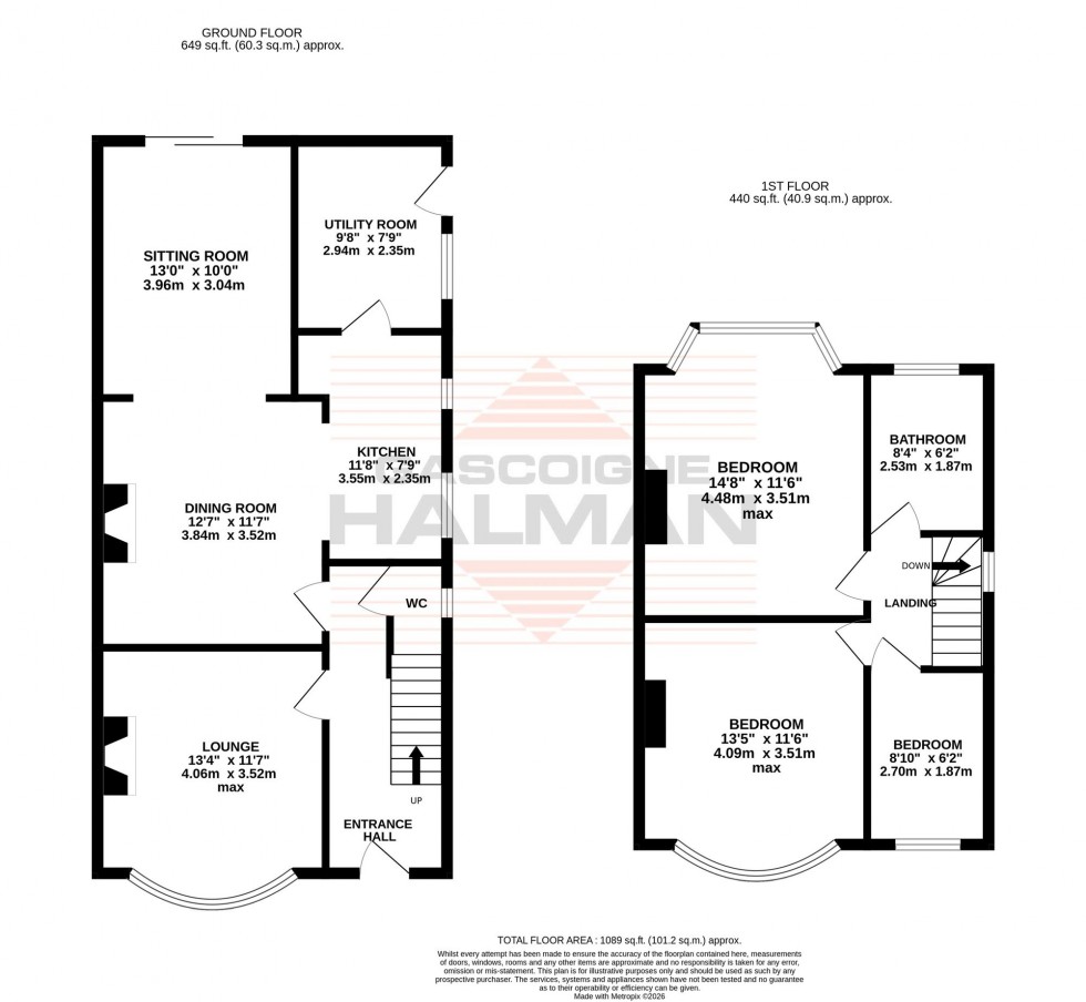 Floorplan for Derbyshire Road South, Sale, M33