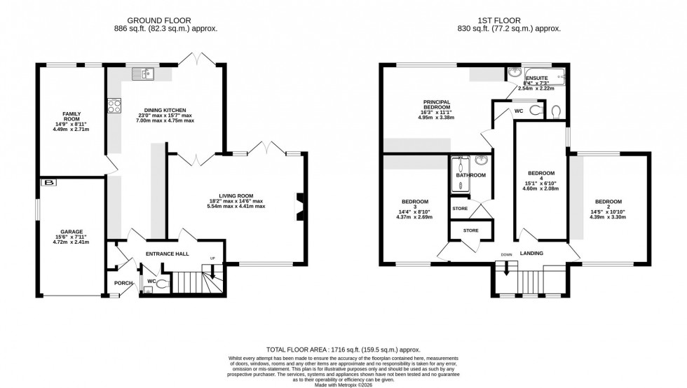 Floorplan for Carlton Avenue, Wilmslow, SK9