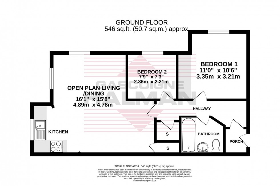 Floorplan for Downes Way, Keswick Court, M22