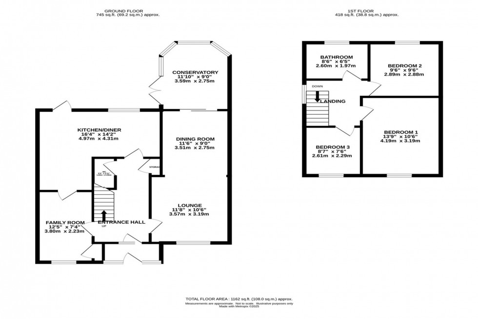 Floorplan for Westbury Drive, Macclesfield, SK11