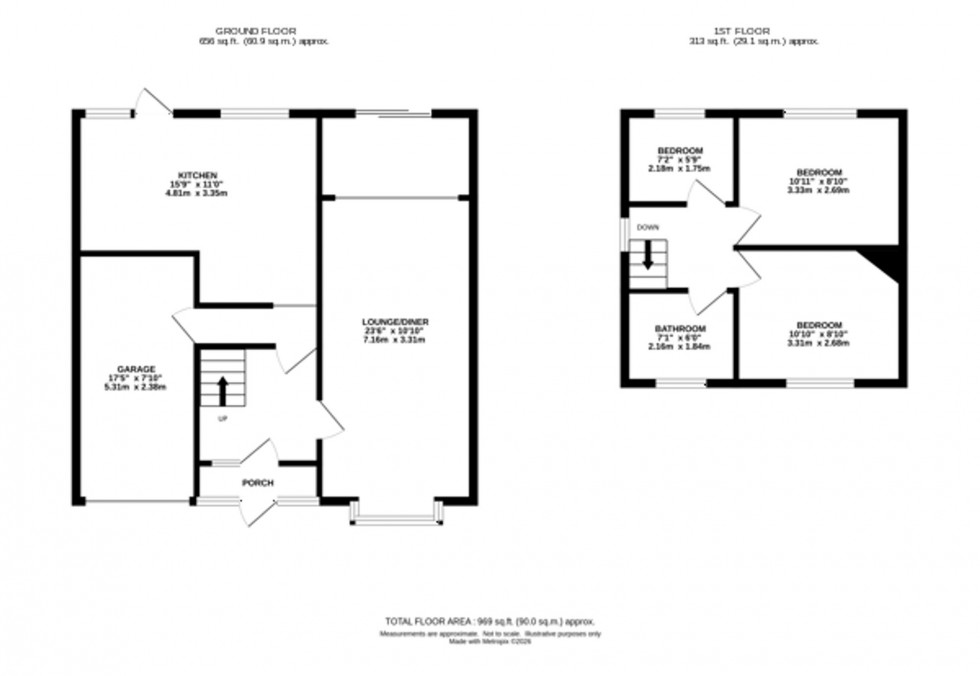 Floorplan for Gawsworth Road, Macclesfield, SK11