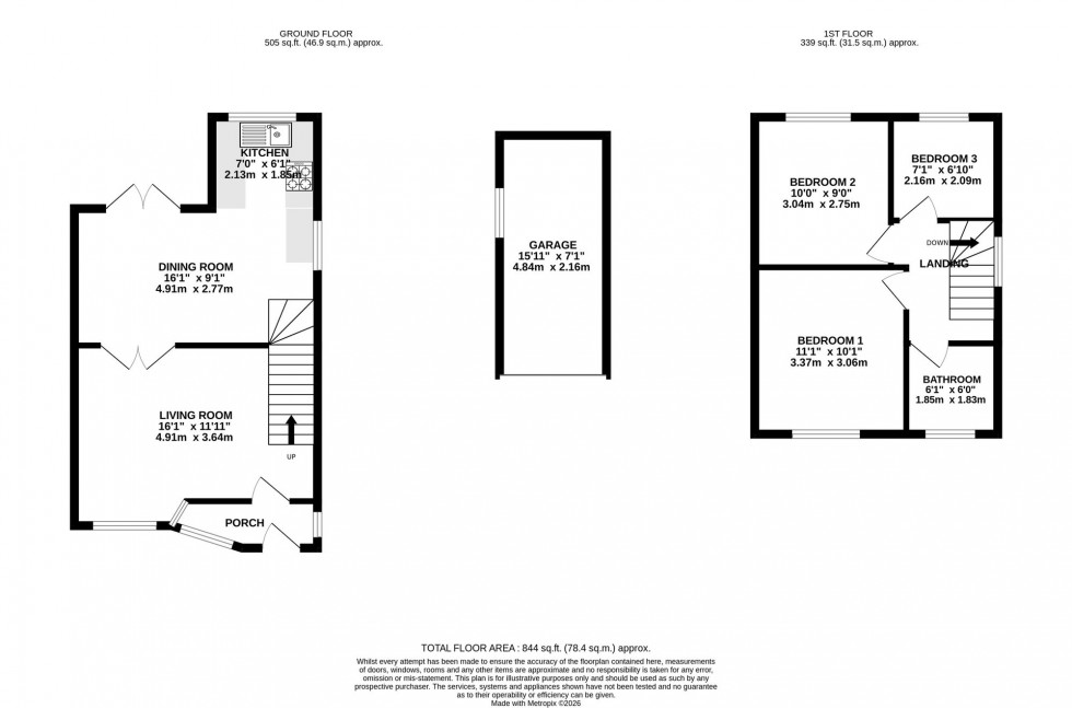 Floorplan for Beech Avenue, Thelwall, WA4