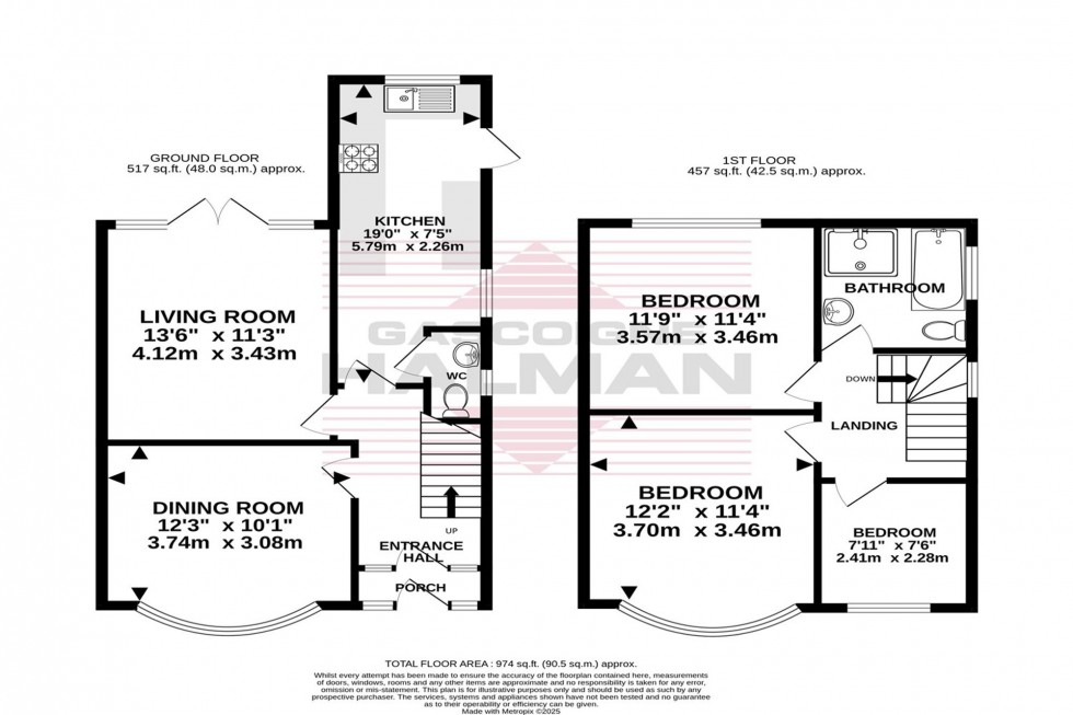 Floorplan for Highcrest Avenue, Gatley, SK8