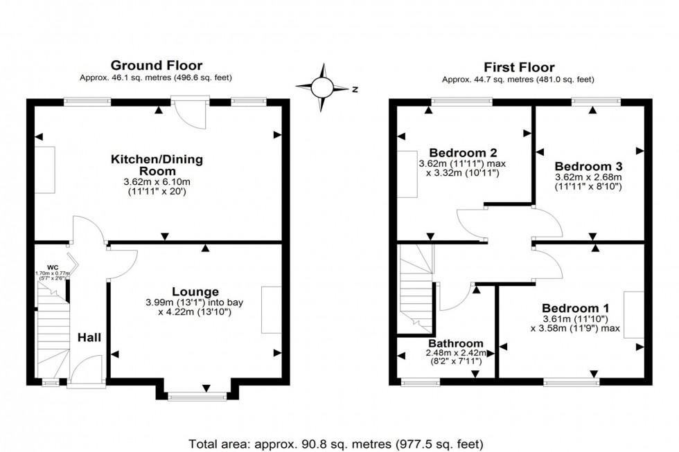 Floorplan for Back Crosland Terrace, Helsby, WA6