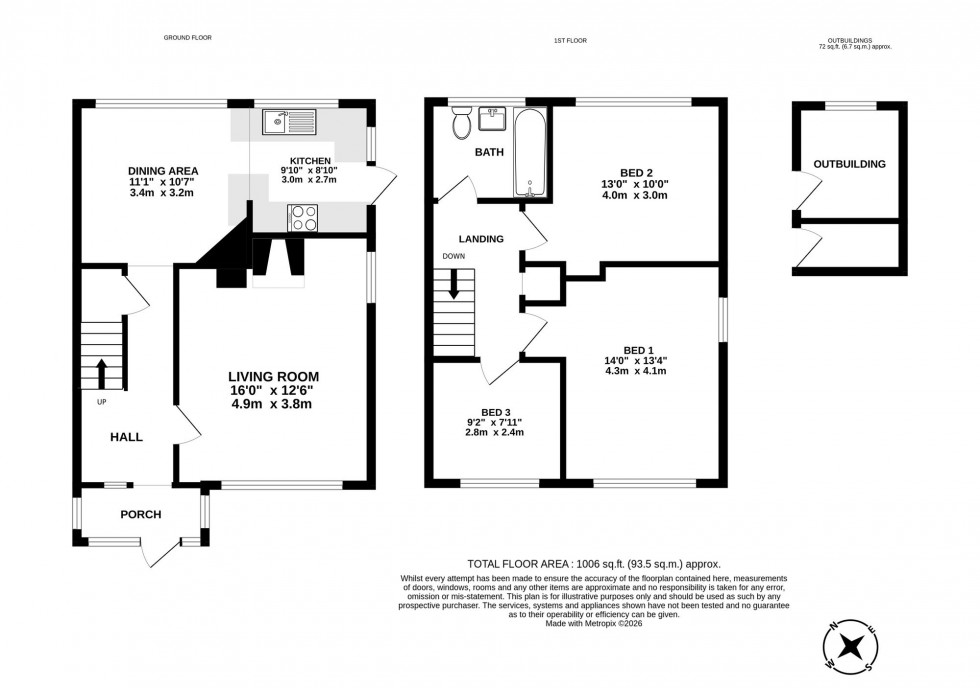 Floorplan for Old Meadow Lane, Hale, WA15