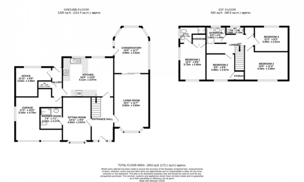 Floorplan for Parkwood Close, Lymm, WA13