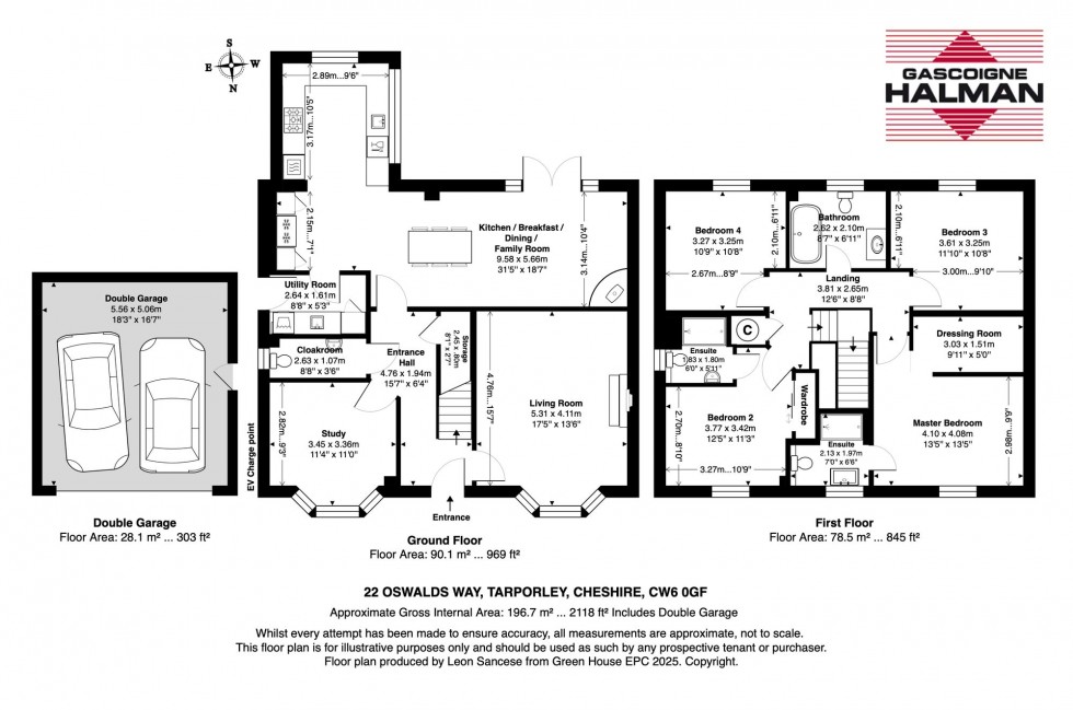 Floorplan for Oswalds Way, Tarporley, CW6