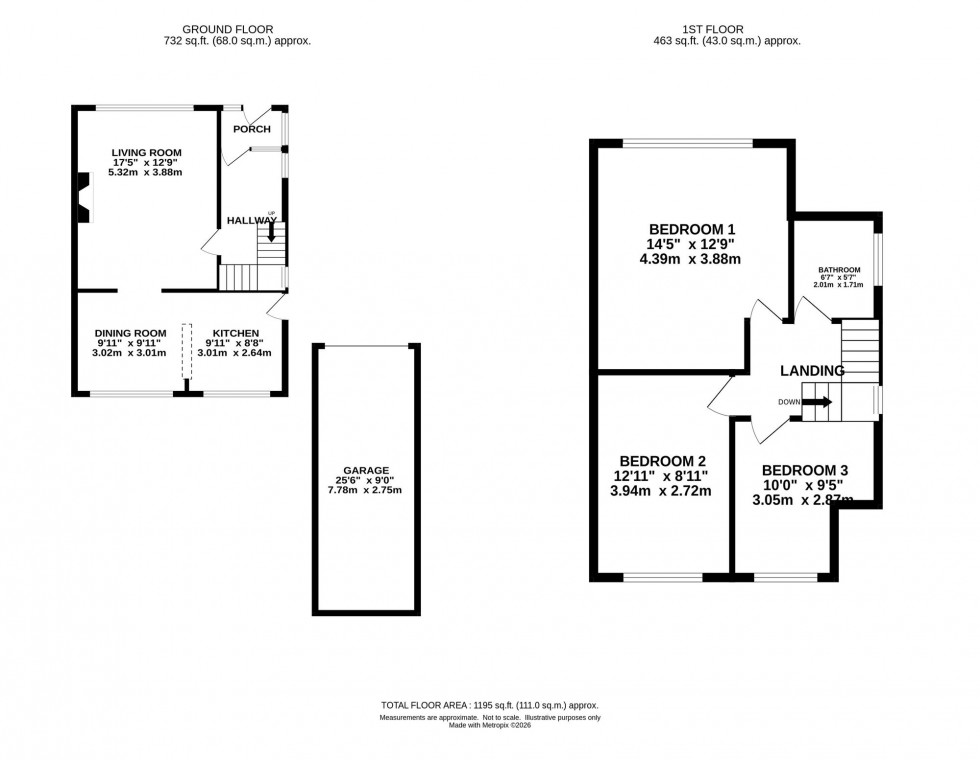 Floorplan for Woodville Drive, Marple, SK6