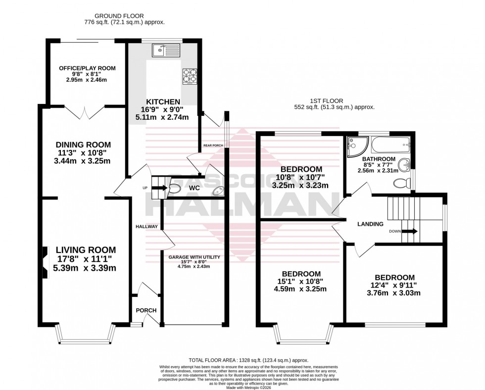 Floorplan for Radnormere Drive, Cheadle Hulme, SK8