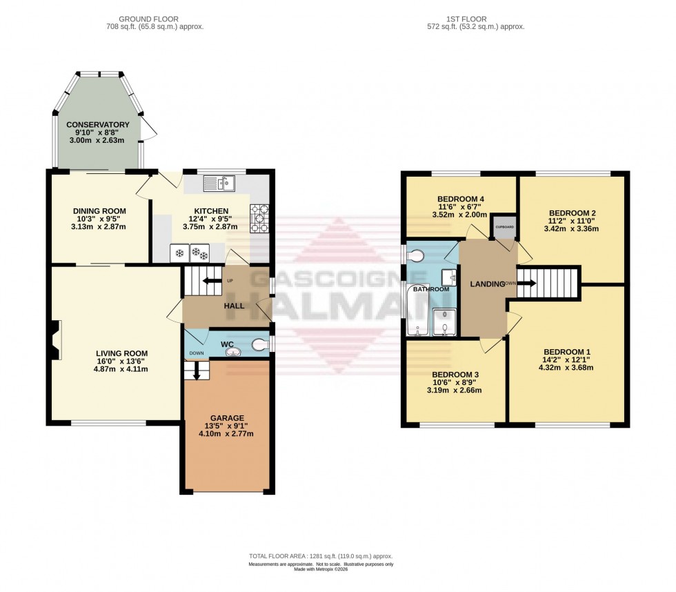 Floorplan for Meadowfield Close, Hadfield, SK13