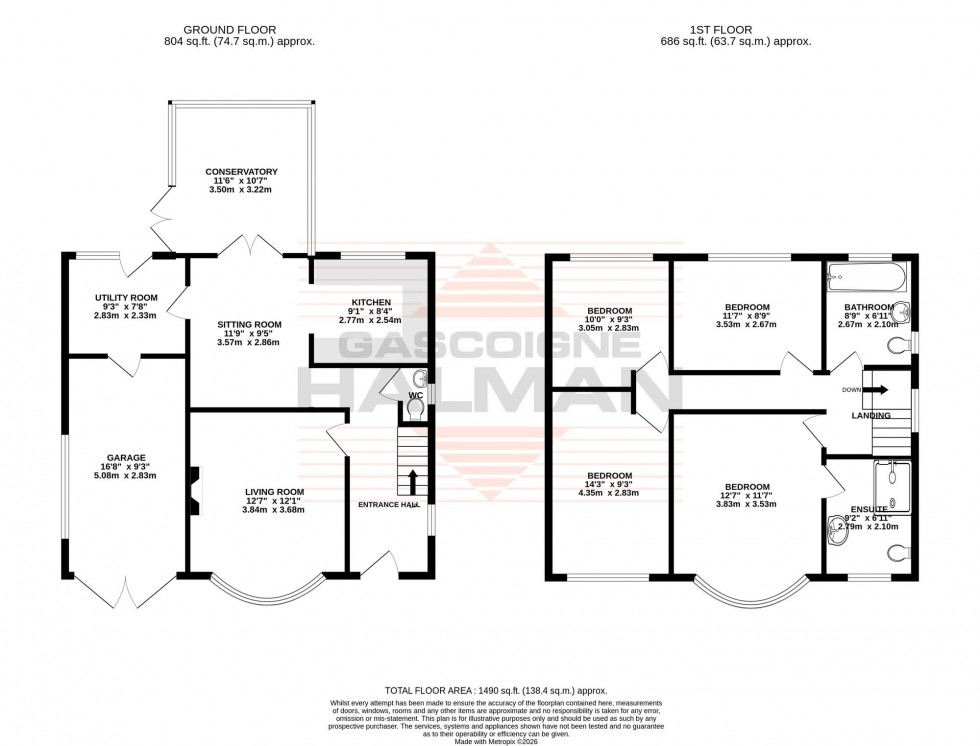 Floorplan for Sunningdale Avenue, Sale, M33