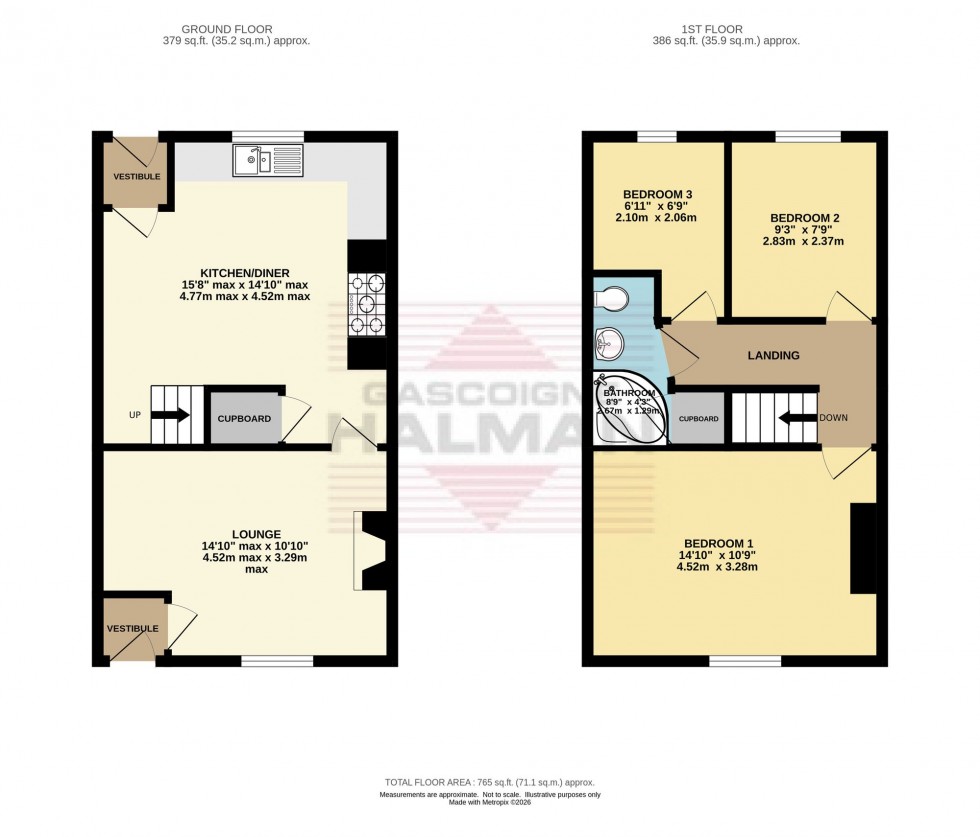 Floorplan for Moorfield Terrace, Hollingworth, SK14