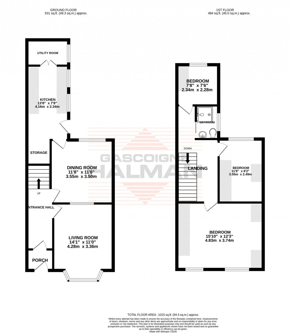 Floorplan for Belmont Road, Sale, M33
