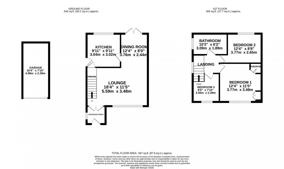Floorplan for Beech Crescent, Poynton, SK12