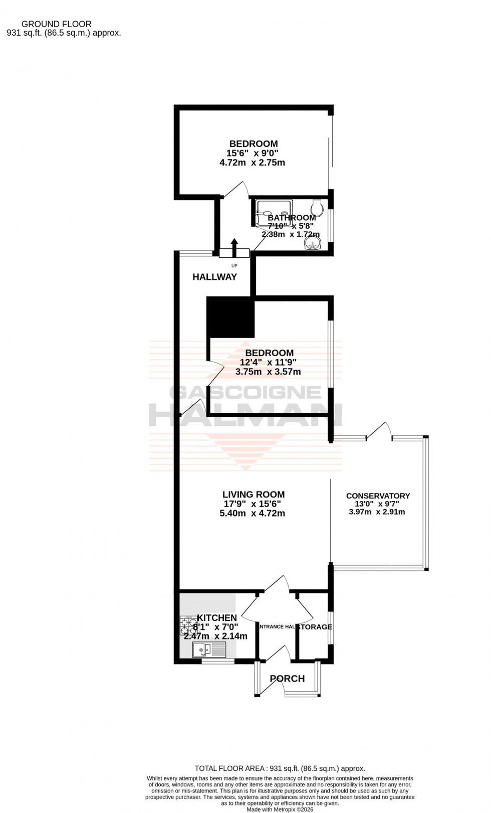 Floorplan for Brooklands Road, Massey House, M33