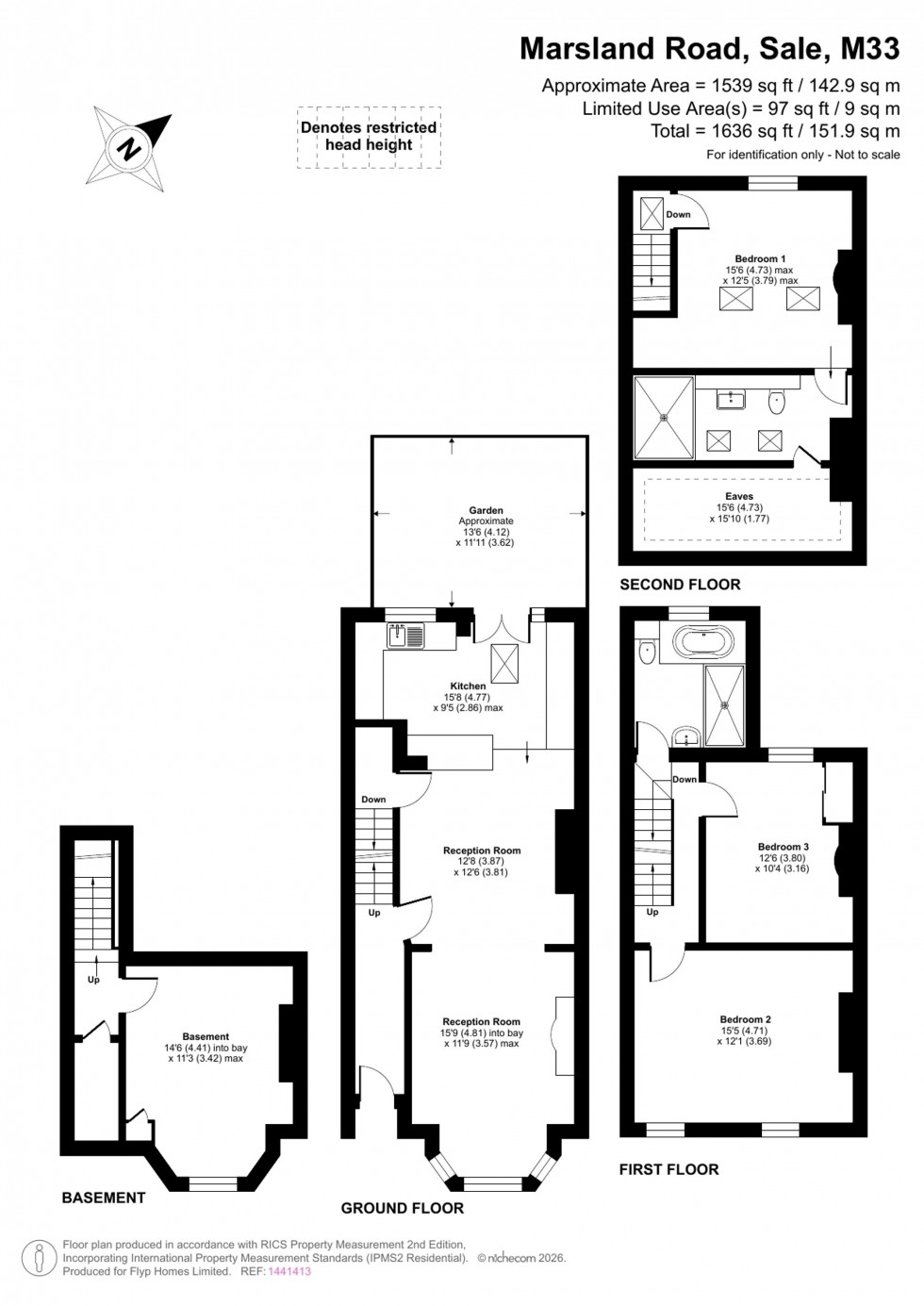 Floorplan for Marsland Road, Sale, M33