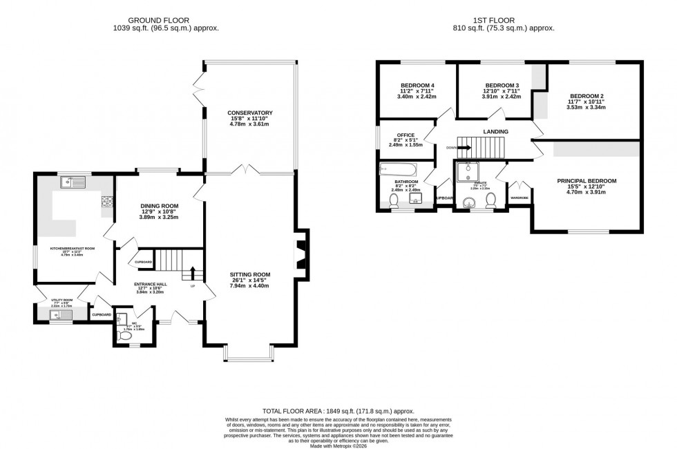 Floorplan for York Crescent, Wilmslow, SK9