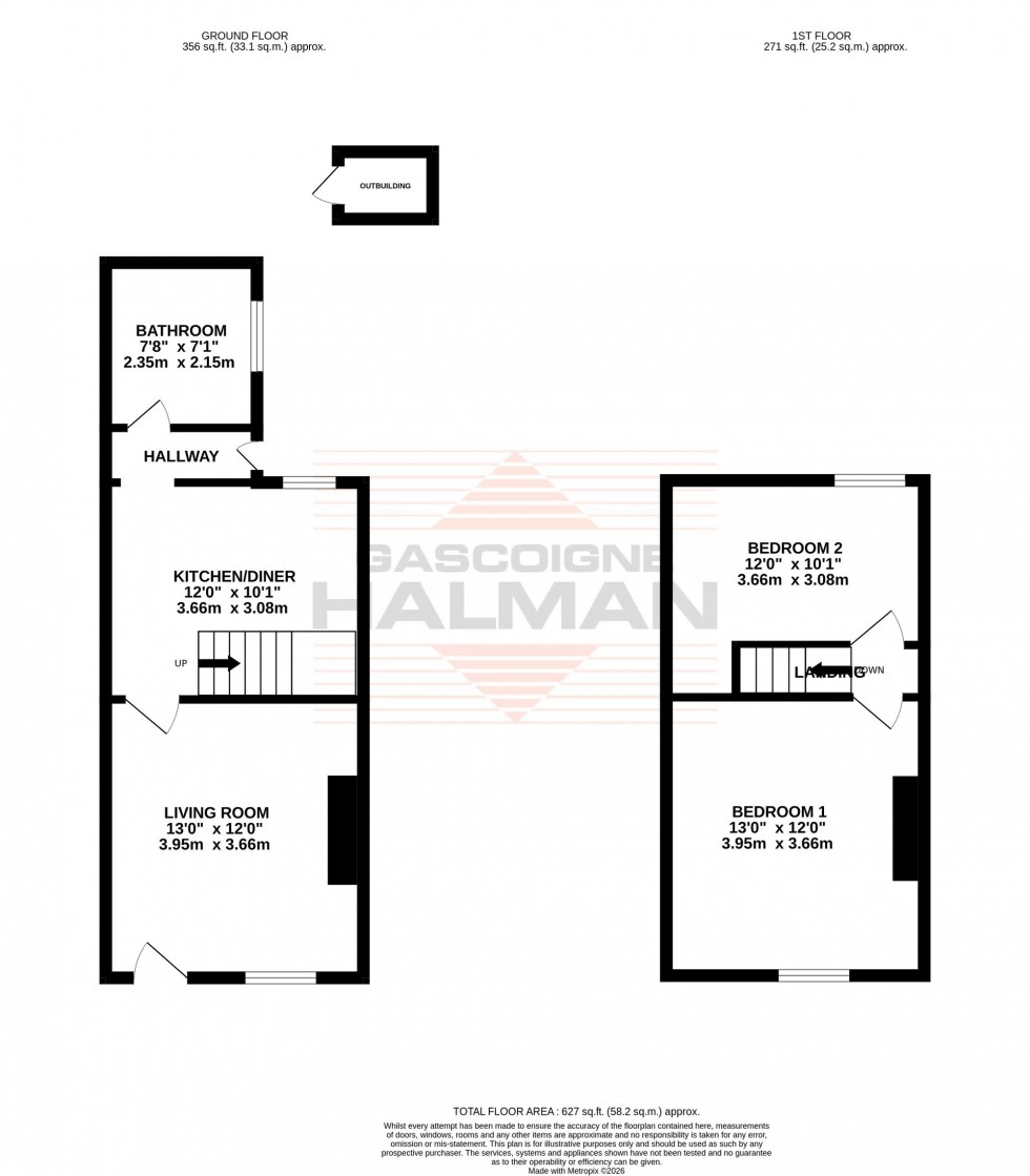 Floorplan for Field Road, Sale, M33
