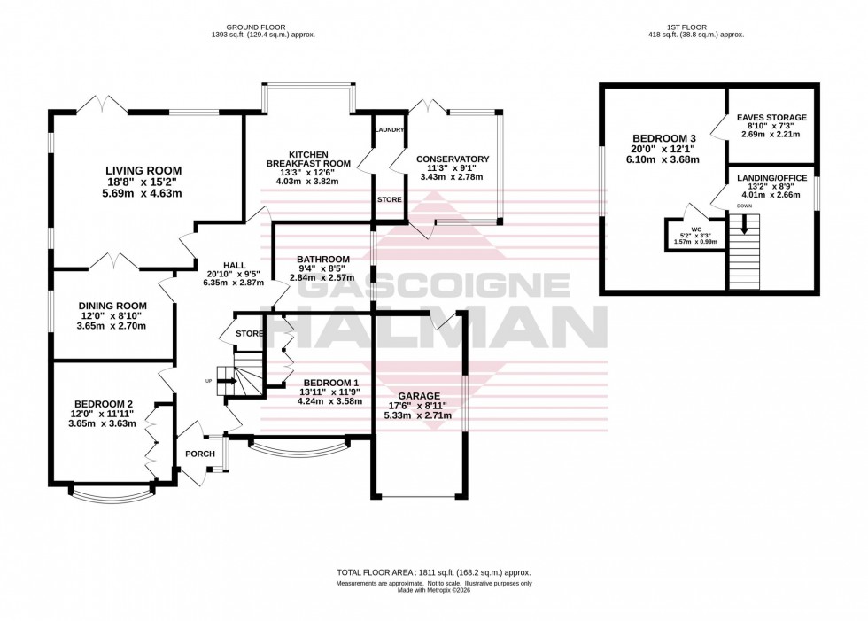Floorplan for Glandon Drive, Cheadle Hulme, SK8
