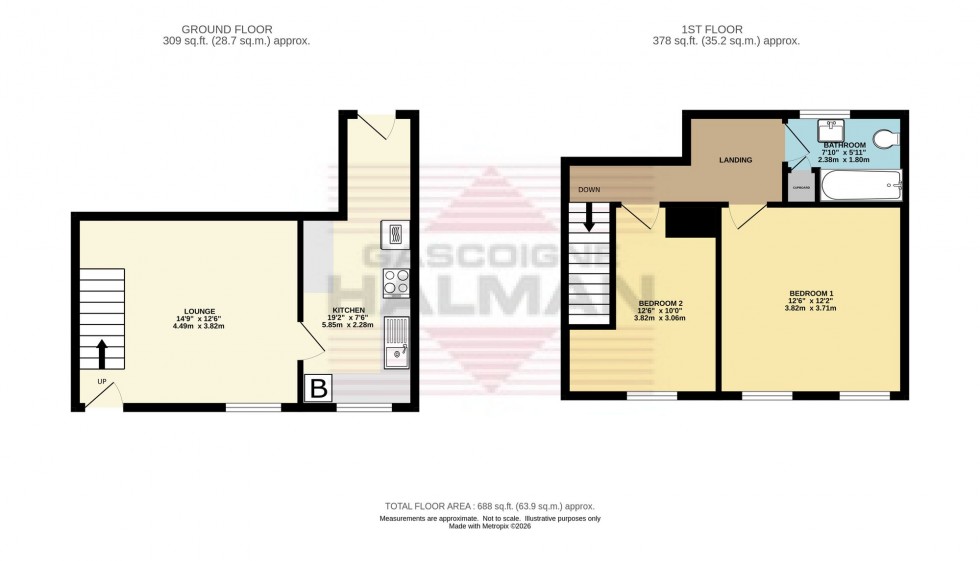 Floorplan for Bennett Street, Hollingworth, SK14