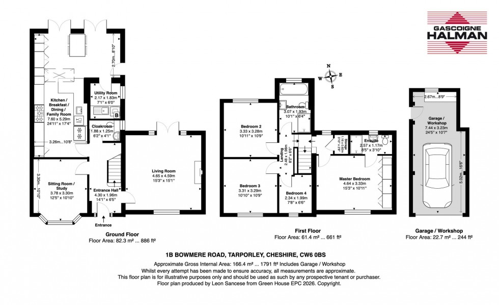 Floorplan for Bowmere Road, Tarporley, CW6