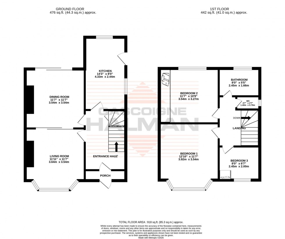 Floorplan for Okehampton Crescent, Sale, M33