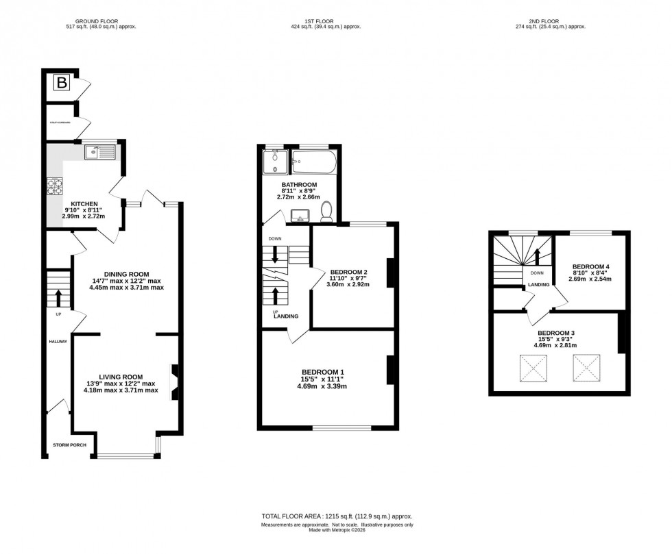 Floorplan for Cranford Avenue, Knutsford, WA16