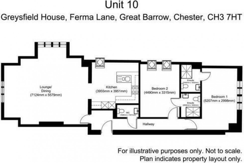 Floorplan for Greysfield House, Ferma Lane, CH3