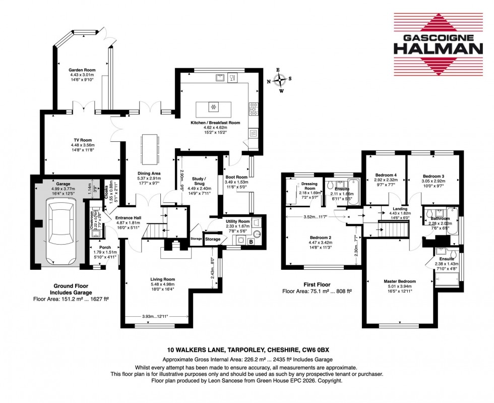 Floorplan for Walkers Lane, Tarporley, CW6