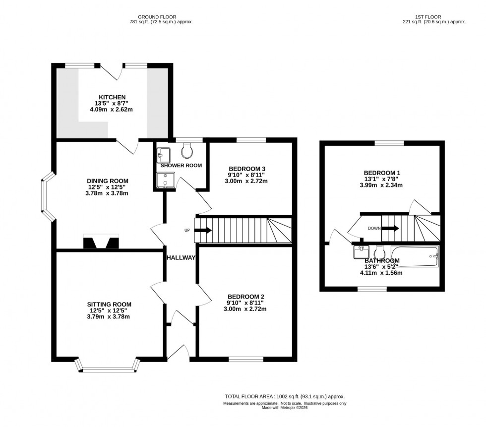 Floorplan for Buxton Road, Furness Vale, SK23