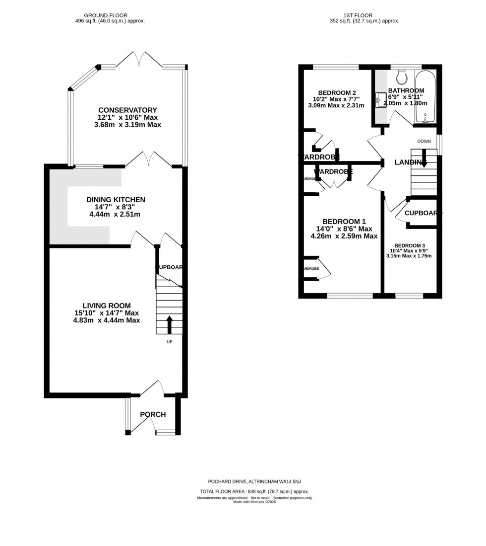 Floorplan for Pochard Drive, Broadheath, WA14