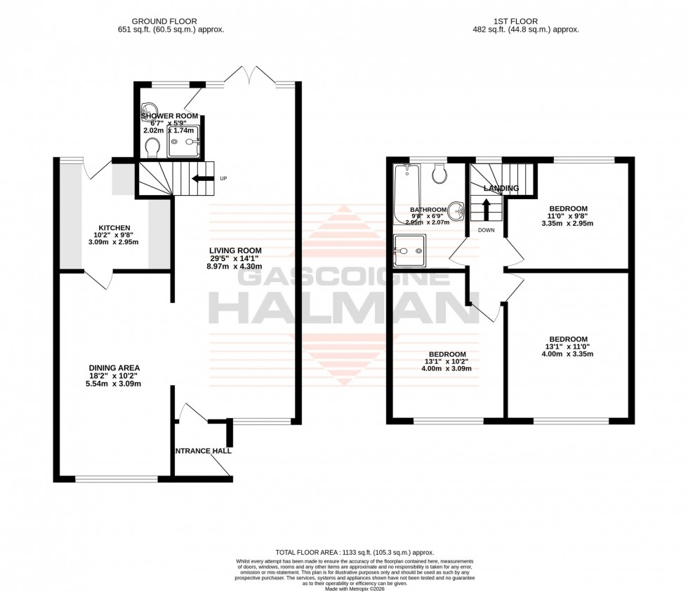 Floorplan for Matlock Close, Sale, M33