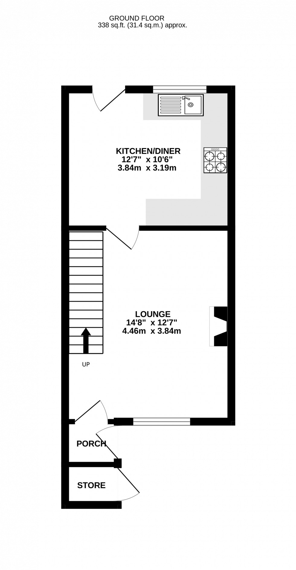 Floorplan for Belgrade Avenue, Chinley, SK23